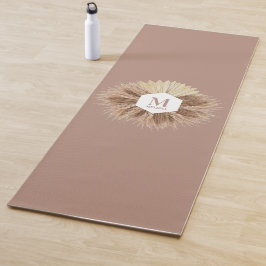 Rustisch monogram Neutrale Kleuren Warm Yogamat