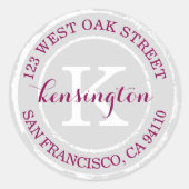  Rustisch Monogram | Rond adres Ronde Sticker (Voorkant)