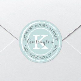  Rustisch Monogram | Rond adres Ronde Sticker