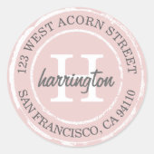 Rustisch Monogram | Rond adres Ronde Sticker (Voorkant)