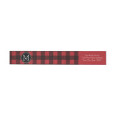 Rustisch monogram rood en zwart buffel patroonmono (Individueel)