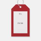 Rustisch monogram rood en zwart buffel patroonmono cadeaulabel (Achterkant)