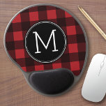 Rustisch monogram rood en zwart buffel patroonmono gel muismat<br><div class="desc">Een robuust en mannelijk ontwerp met een ruimte voor monogrammen. Een klassiek,  traditioneel patroon dat al jaren bestaat. Als u het kunstwerk moet aanpassen of de doopvont veranderen,  kunt u op het aanpassingsgebied klikken. Dit zal u aan het ontwerphulpmiddel nemen waar u vele veranderingen kunt aanbrengen.</div>