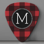 Rustisch monogram rood en zwart buffel patroonmono plectrum<br><div class="desc">Een robuust en mannelijk ontwerp met een ruimte voor monogrammen. Een klassiek,  traditioneel patroon dat al jaren bestaat. Als u het kunstwerk moet aanpassen of de doopvont veranderen,  kunt u op het aanpassingsgebied klikken. Dit zal u aan het ontwerphulpmiddel nemen waar u vele veranderingen kunt aanbrengen.</div>