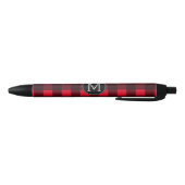 Rustisch monogram rood en zwart buffel patroonmono zwarte inkt pen (Bodem)