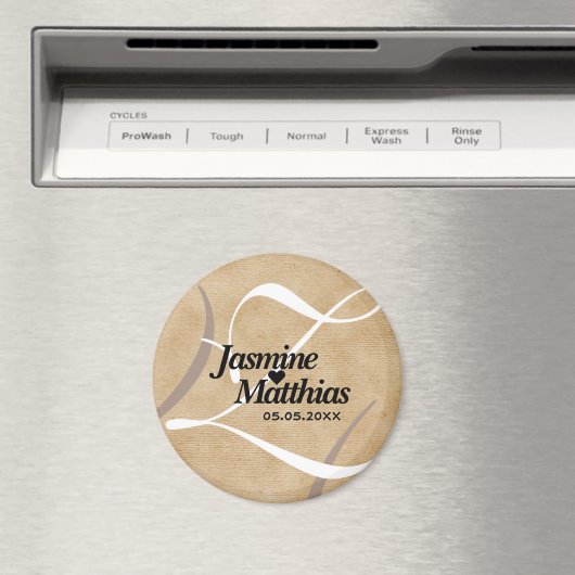 Rustisch  Monogram sparen de Datum Weddenschap Magneet (Insitu (Vaatwasser))