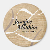 Rustisch  Monogram sparen de Datum Weddenschap Magneet (Voorkant)