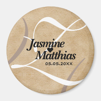 Rustisch  Monogram sparen de Datum Weddenschap Magneet