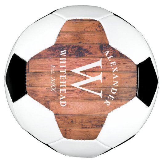 Rustisch Monogram Voetbal (Gedraaid)