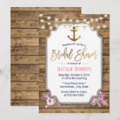 Rustisch Nautical Gold Anchor Wooden Vrijgezellenf Kaart (Voorkant / Achterkant)