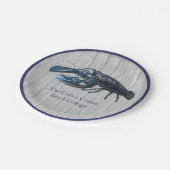 Rustisch Nautical Navy kreeft Papieren Bordje (Gekanteld)