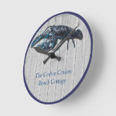 Rustisch Nautical Navy kreeft  Ronde Klok (Hoek)
