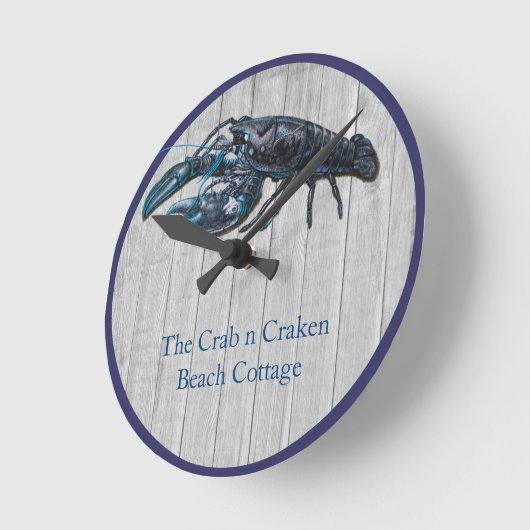 Rustisch Nautical Navy kreeft  Ronde Klok (Hoek)