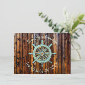 Rustisch Nautical Wedding of Verloving Kaart (Staand voorkant)