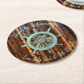 Rustisch Nautical Wedding of Verloving Ronde Kartonnen Onderzetter (Gebogen)