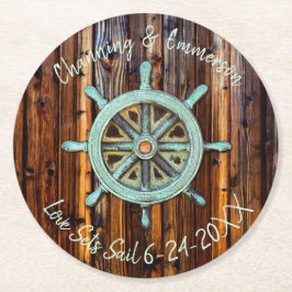 Rustisch Nautical Wedding of Verloving Ronde Kartonnen Onderzetter