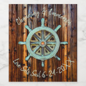 Rustisch Nautical Wedding of Verloving Wijn Etiket (Enkel label)