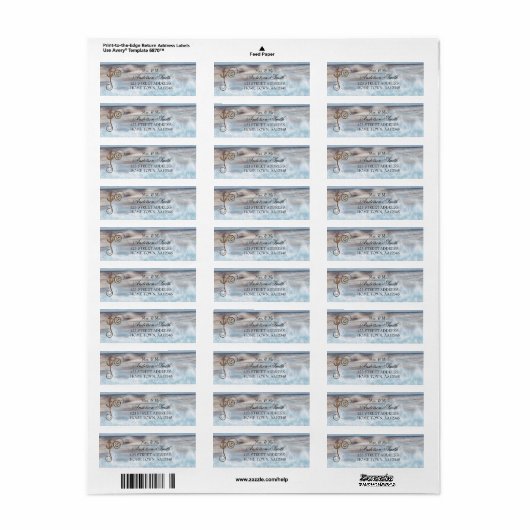 Rustisch Nautical Wedding Return Address Label (Full Sheet)