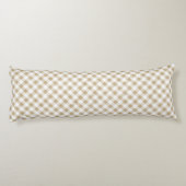 Rustisch neutraal beige Gingham Pset Lichaamskussen (Achterkant)