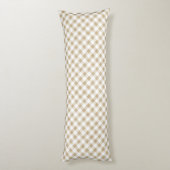 Rustisch neutraal beige Gingham Pset Lichaamskussen (Achterkant (Verticaal))