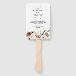 Rustisch neutraal Boho Floral Wedding Programme Handwaaier