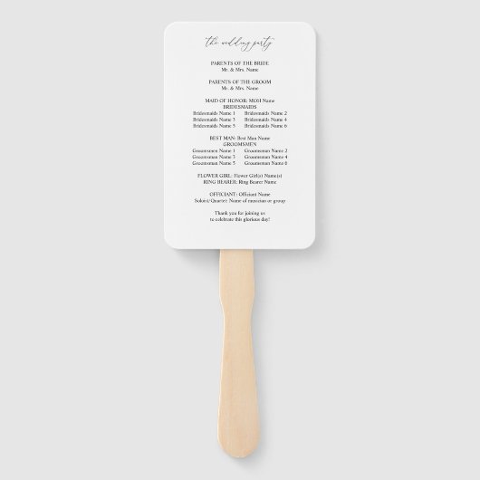 Rustisch neutraal Boho Floral Wedding Programme Handwaaier (Achterkant)