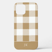 Rustisch neutraal patroonmonogram Case-Mate iPhone case (Achterkant)