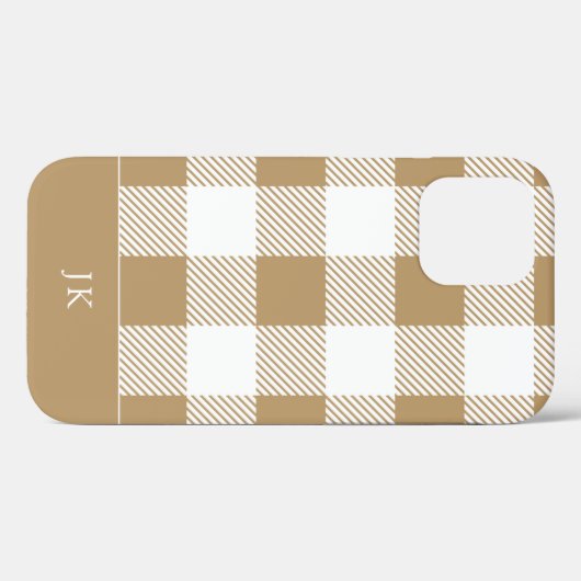 Rustisch neutraal patroonmonogram Case-Mate iPhone case (Achterkant (horizontaal))