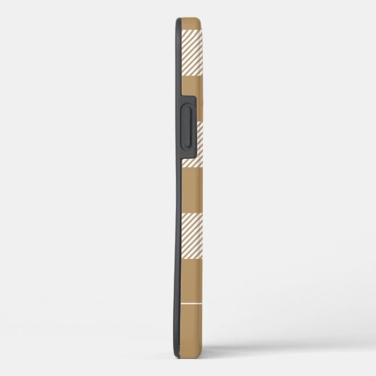 Rustisch neutraal patroonmonogram Case-Mate iPhone case (Achterkant / Rechts)