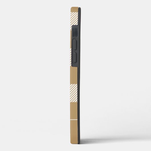 Rustisch neutraal patroonmonogram Case-Mate iPhone case (Achterkant / Links)