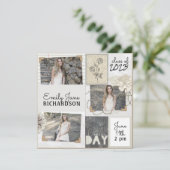 Rustisch neutraal voorgeheugen Afstuderen meisje Aankondiging (Staand voorkant)