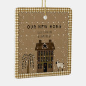 RUSTISCH NIEUW HUIS SALTBOX HUIS GEPERSONALISEERD KERAMISCH ORNAMENT (Rechts)