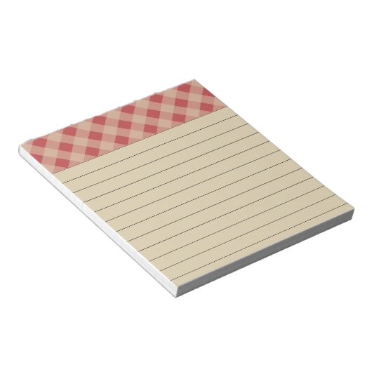 Rustisch Notitieblok met rode controle (Schuin)