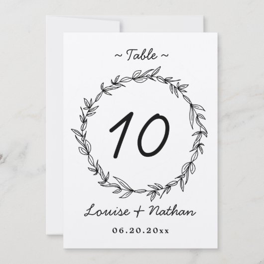 Rustisch nummer van de grote bruiloft kaart (Achterkant)