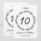 Rustisch nummer van de grote bruiloft kaart (Voorkant / Achterkant)