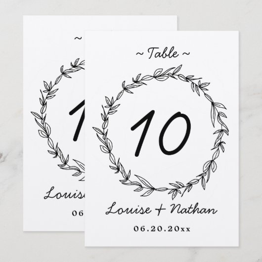 Rustisch nummer van de grote bruiloft kaart (Voorkant / Achterkant)