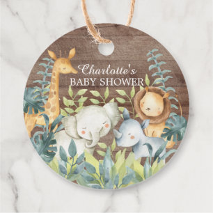 Rustisch Oerwoud Baby shower Favor Gift Label