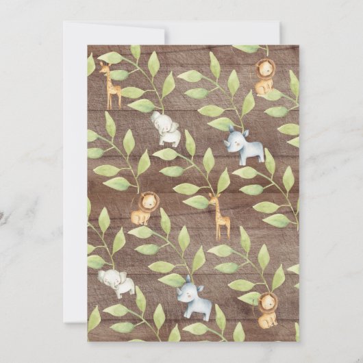 Rustisch Oerwoud Baby shower Kaart (Achterkant)