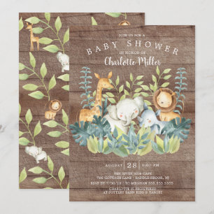 Rustisch Oerwoud Baby shower Kaart