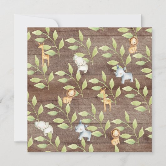 Rustisch Oerwoud Baby shower Kaart (Achterkant)