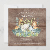 Rustisch Oerwoud Baby shower Kaart (Voorkant)