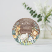 Rustisch Oerwoud Dieren Baby shower Kaart (Staand voorkant)