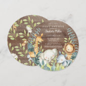 Rustisch Oerwoud Dieren Baby shower Kaart (Voorkant / Achterkant)