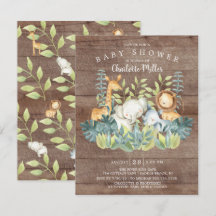 Rustisch Oerwoud Dieren Neutraal Baby shower