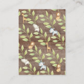 Rustisch Oerwoud Dierlijk Baby shower Luierspoel Informatiekaartje (Achterkant)