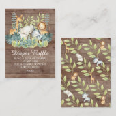 Rustisch Oerwoud Dierlijk Baby shower Luierspoel Informatiekaartje (Voorkant / Achterkant)