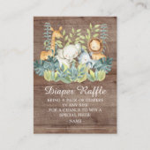 Rustisch Oerwoud Dierlijk Baby shower Luierspoel Informatiekaartje (Voorkant)