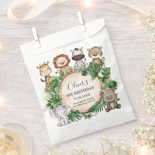 Rustisch Oerwoud Safari Dieren Tropische Magavond Bedankzakje (Geknipt)