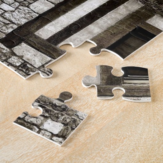 Rustisch Old Wood and Stone Building Legpuzzel (Zijkant)