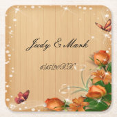 Rustisch Onderzetter voor houten vlinderbloemetjes (Voorkant)